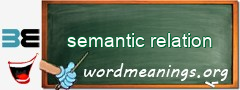 WordMeaning blackboard for semantic relation